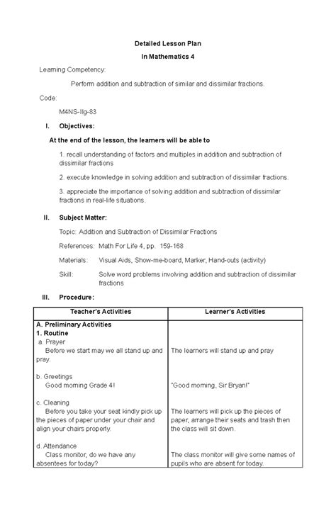 semi detailed lesson plan grade 5|Semi.